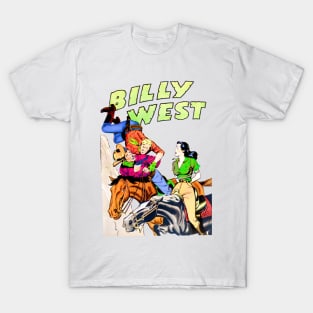 Cowgirl Horse Western Billy West Retro Vintage Comic Book T-Shirt